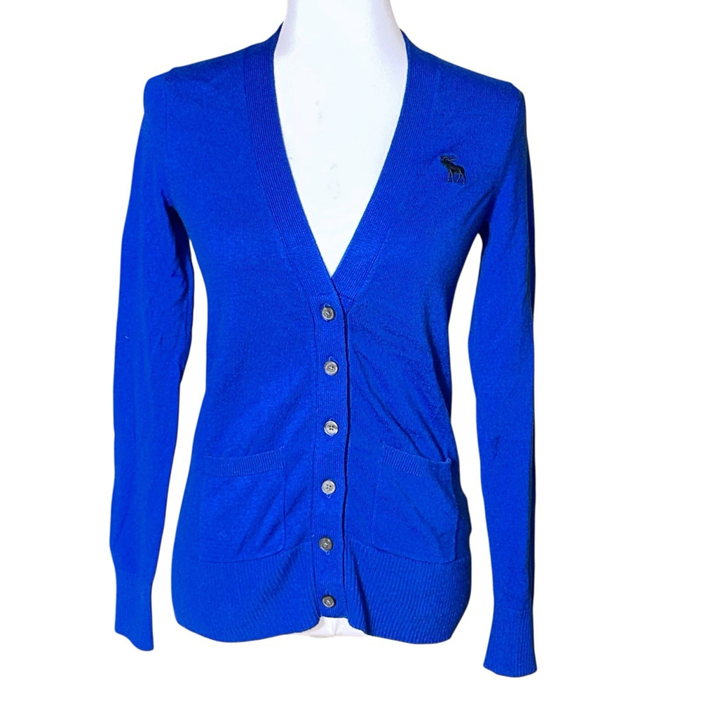 Abercrombie & Fitch Y2K Blue Knit Cardigan Cotton/Wool/Cashmere S Bella Swan